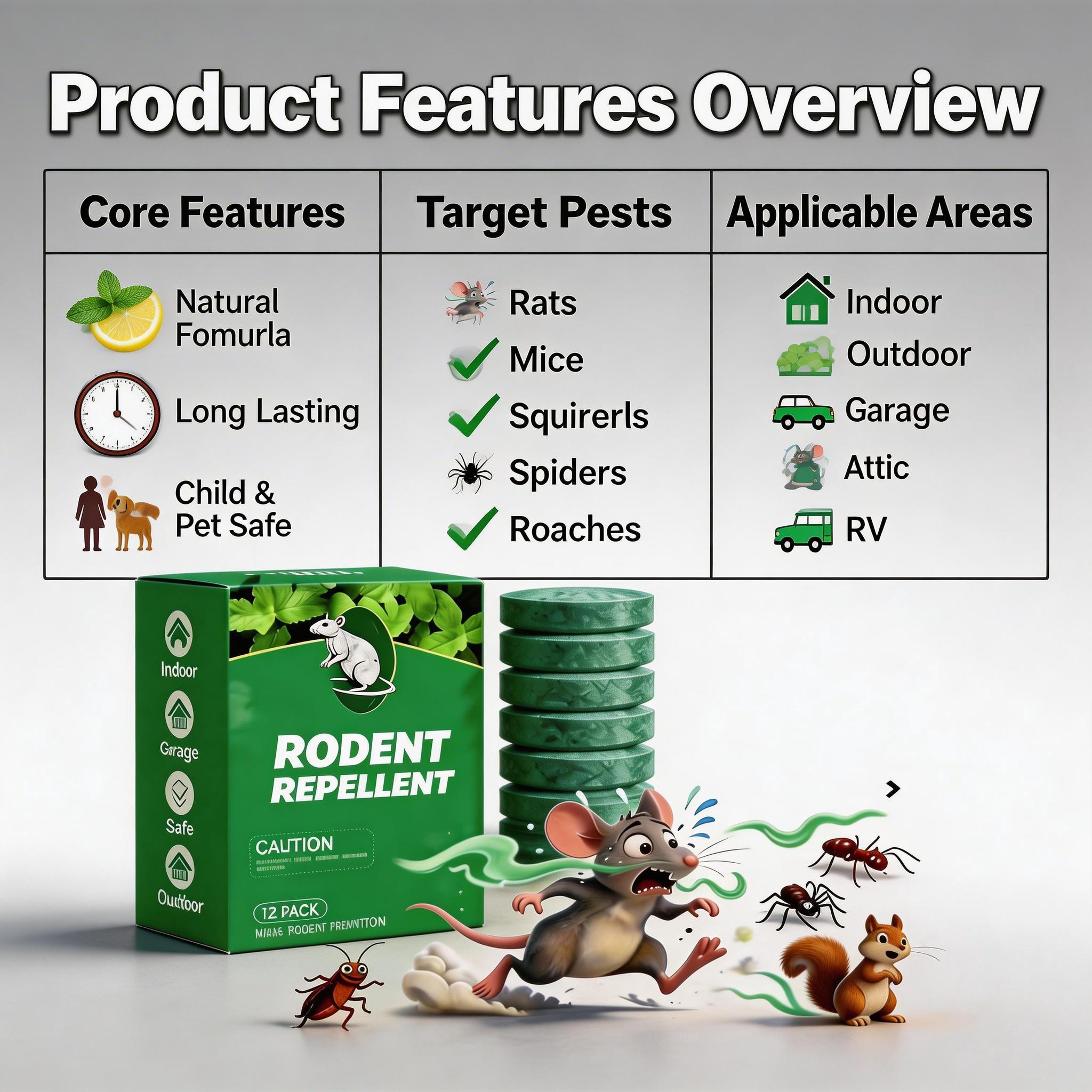 12 Pack Natural Rodent Repellent Balls – Peppermint & Lemon Oil Pest Deterrent for Rats, Mice, Squirrels, Spiders, Indoor & Outdoor Protection 12 Pack Natural Rodent Repellent Balls – Peppermint & Lemon Oil Pest Deterrent for Rats, Mice, Squirrels, Spiders, Indoor & Outdoor Protection