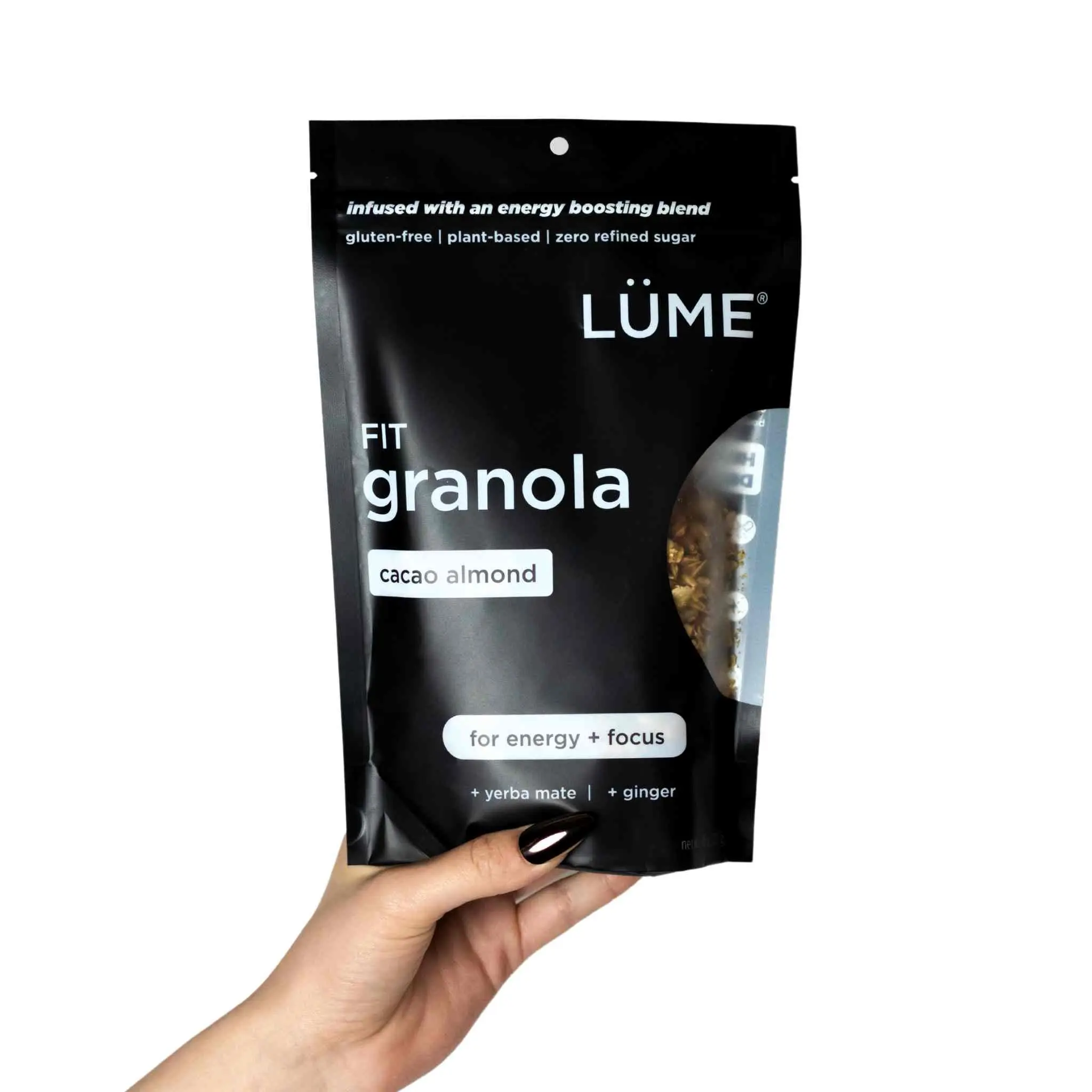 LÜME Fit Cacao Almond Energy Granola - Gluten-Free, No Seed Oils, Small Batch Breakfast Cereal