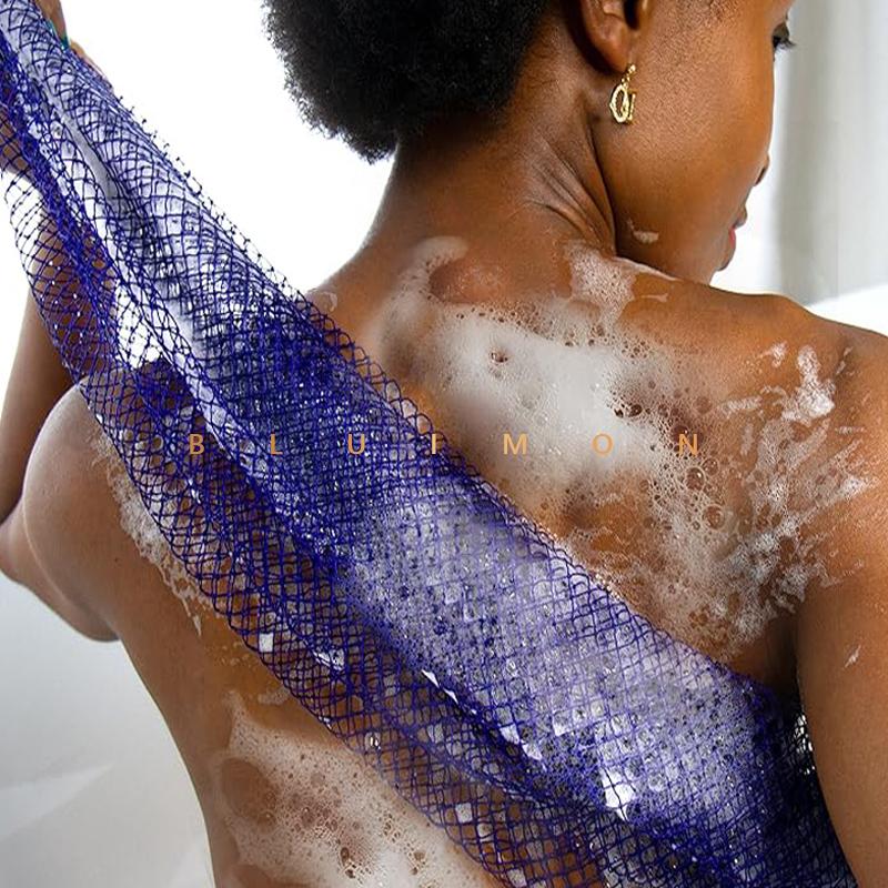 Bluimon African Exfoliating Net Sponge Ethically Sourced from Nigeria Bath Sponge Smooth Skin Shower Body Care Tool Quick-Drying Hygienic Solution