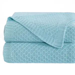 Cooling Bamboo Fiber Knit Blanket – Soft & Breathable Cable Knit Bed Blanket, Lightweight Rayon from Bamboo