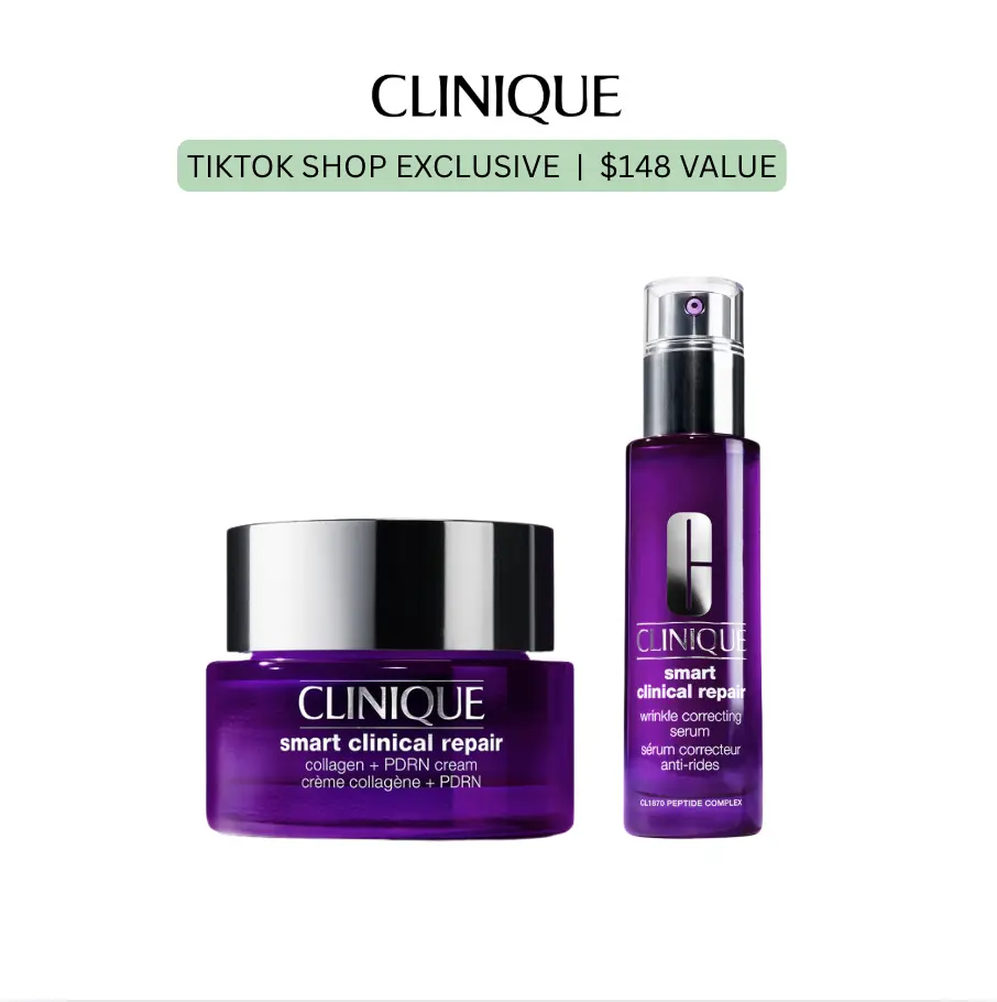 [Clinique] Smart Serum + Smart Collagen PDRN Cream Duo | Skincare | Anti-Aging | Wrinkle Correcting | Firming | Plumping | Hydrating | Smooth | Lightweight | Peptide | Advanced Retinoid | Fragrance Free
