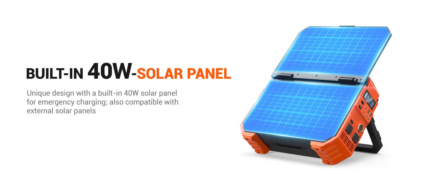 BLAVOR 1600W (Peak 3200W) Portable Power Station with Built-in Solar Panel, 1024Wh LiFePO4 Battery, 100W USB-C Fast Charge, Solar Generator for Home Backup, Camping, Power Outages & RV