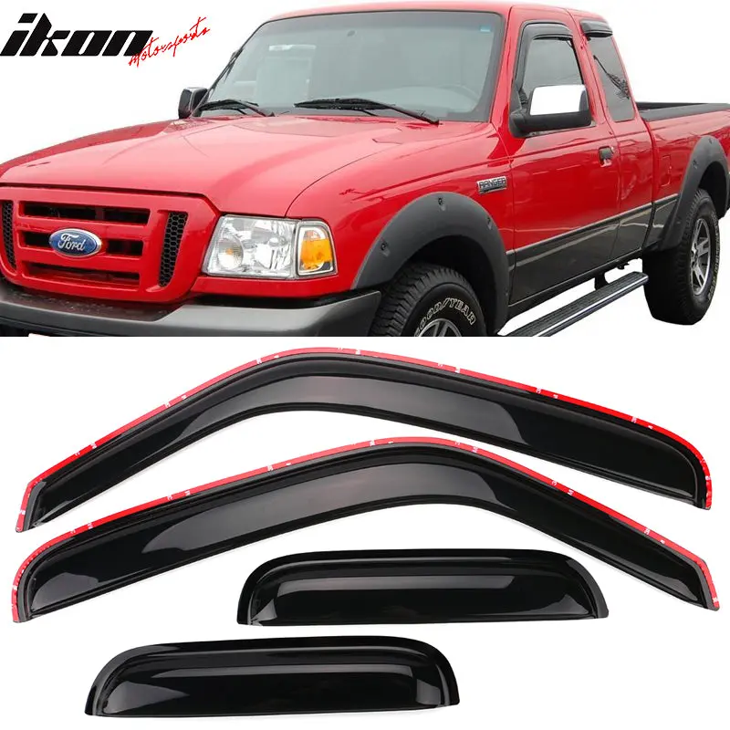 Window Visors for Ford Ranger 1999-2011 & Mazda B2500 1999-2000 Acrylic