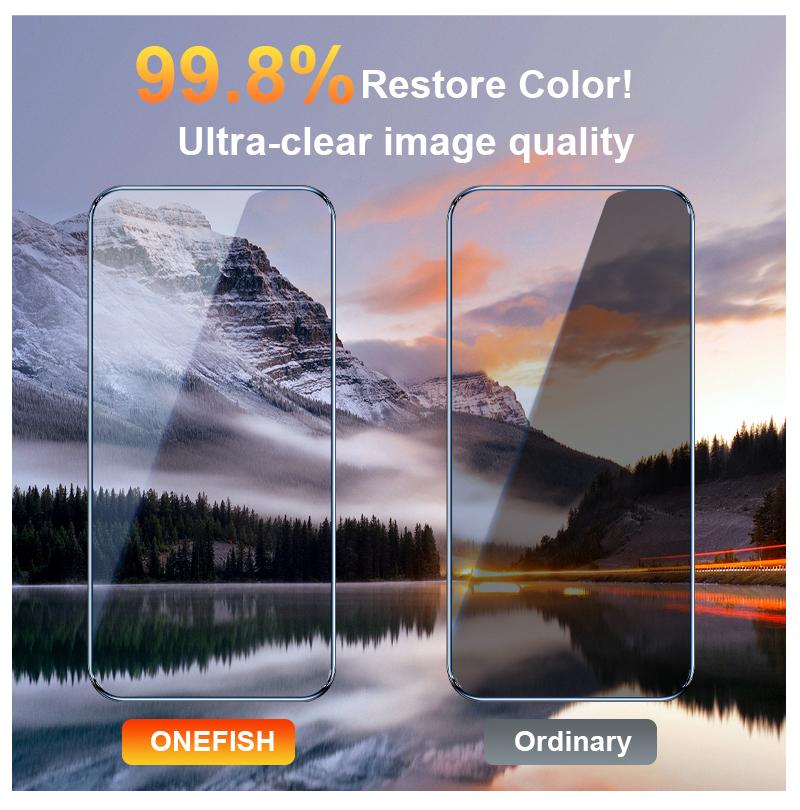 One Fish [2-Pack] Screen Protector for iPhone 17 Pro Max / 17 Pro, Samsung & Google | Privacy Protection, Polarized Eye Care, Scratch-Resistant, Easy Install