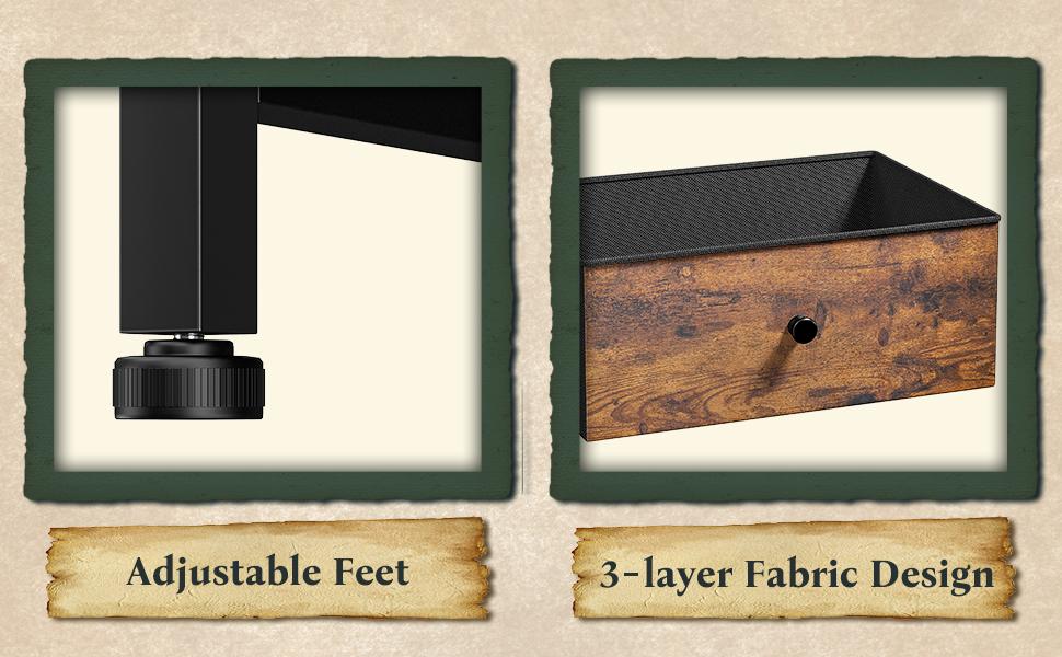 Raybee Furniture 12 Drawers Dressers, Wood Top & Metal Frame, Tall Fabric Dressers for Bedroom, Living Room, Hallway, Closet