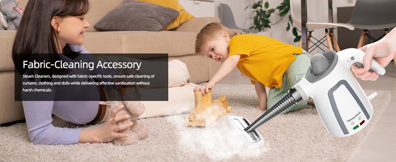 Spurgehom Fast Heating 1050W Steam Cleaner with High Pressure - 11-in-1 Portable Steamer & 8 Tools for Deep Cleaning Floors, Cars, Windows, Safety Lock for Hassle-Free Home Care