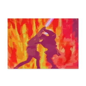 Anakin-and-Obi-Wan's-Duel Tapestry Funny Tapestries Durable Man Cave Wall Flag for College Dorm Room Decor Outdoor Party Banner