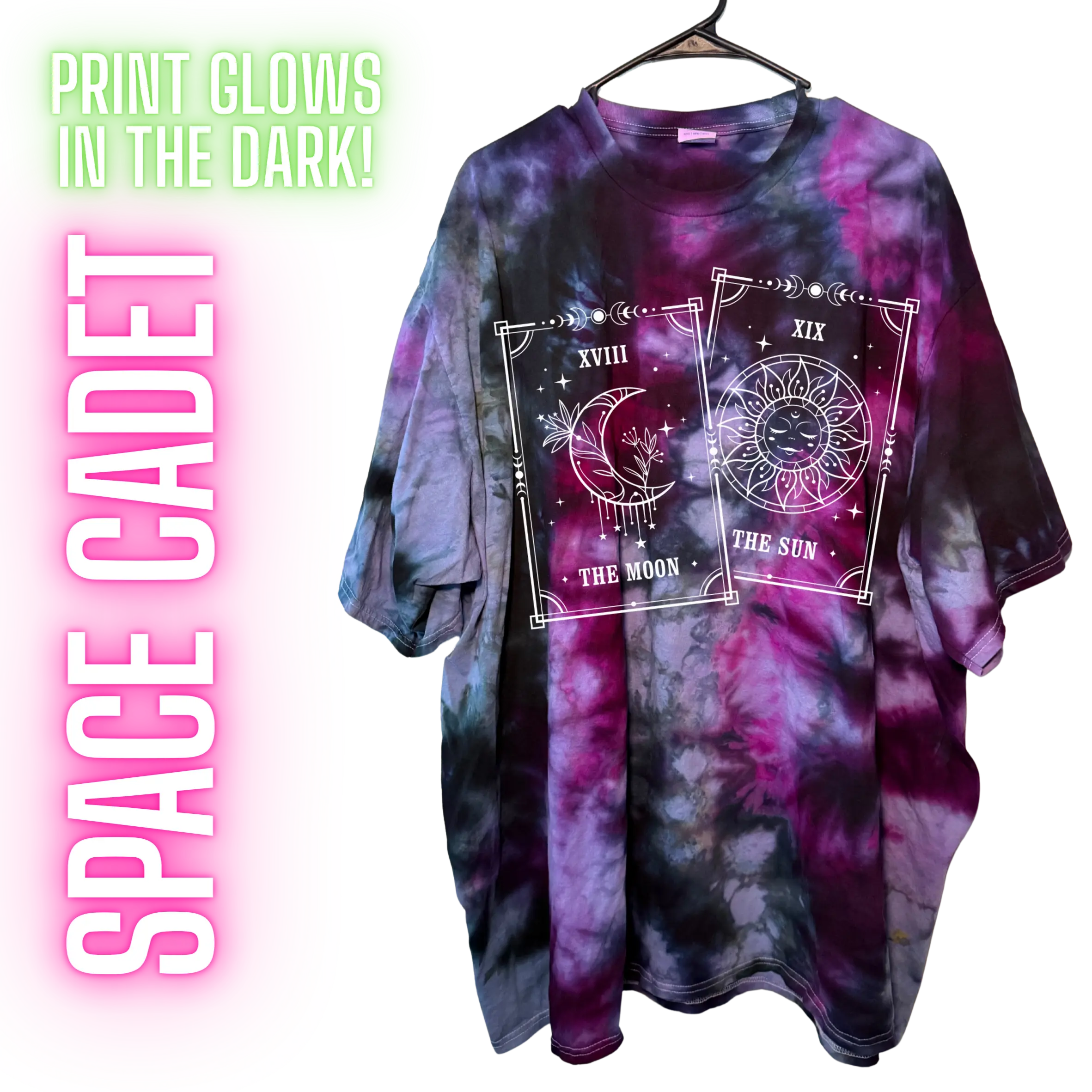 Glow in the Dark Tarot Card Tie Dye Unisex T-Shirt