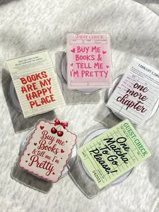 Book Lover Collection Aesthetic MagSafe Phone Grip Collection – Library Card & Café Receipt Magnetic Pop Socket Stand for Phone