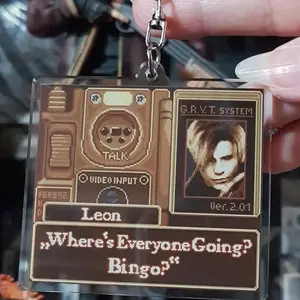 PRE-ORDER Resident Evil 4 Keychain, Leon Kennedy Keychain, Pixel Art Keychain, Funny Keychain, Acrylic Keychain, Gaming, Bag Charm, Gift