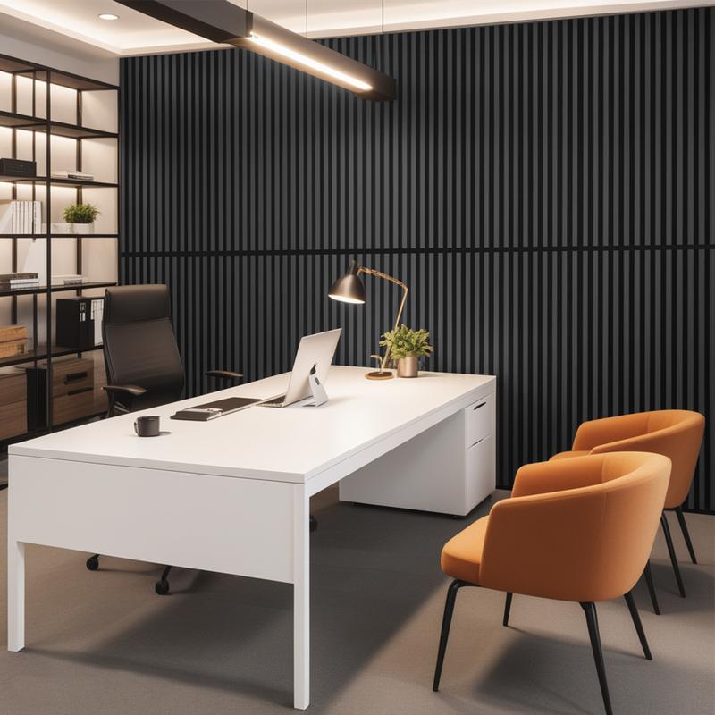 Art3d 4-Pack Wood Slat Acoustic Panels,  47.2 x 23.6in 3D Fluted Sound Absorbing Panel with Wood Finish for Interior Living Room Elegant Design Wall Treatment Wall Coverage