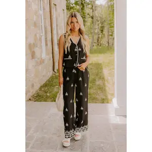 Vacay Vibes Embroidered Vest Top