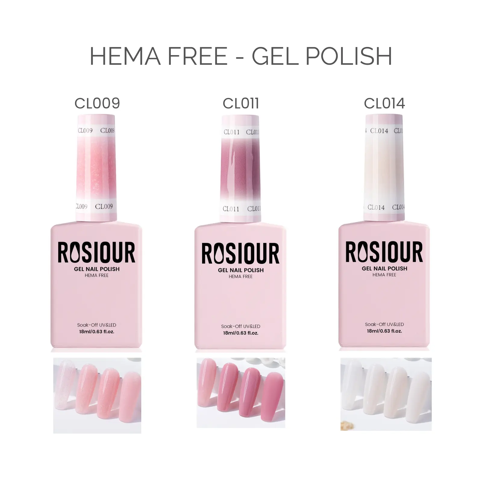 ROSIOUR HEMA-Free Jelly Gel Nail Polish, 18ml Cosmetic, Elegant Collection for Flawless Nail Art & DIY Manicures