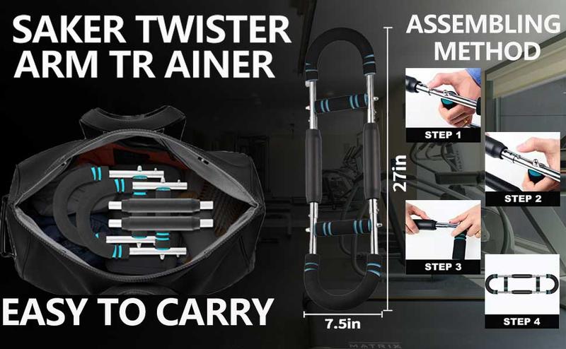 Twister Arm Exerciser,40-110lb Adjustable Chest Workout Equipment, Forearm Triceps Chest Enhanced Exercise Strengthener,Portable Detachable Upper Body Fitness Machine for Home and Gym