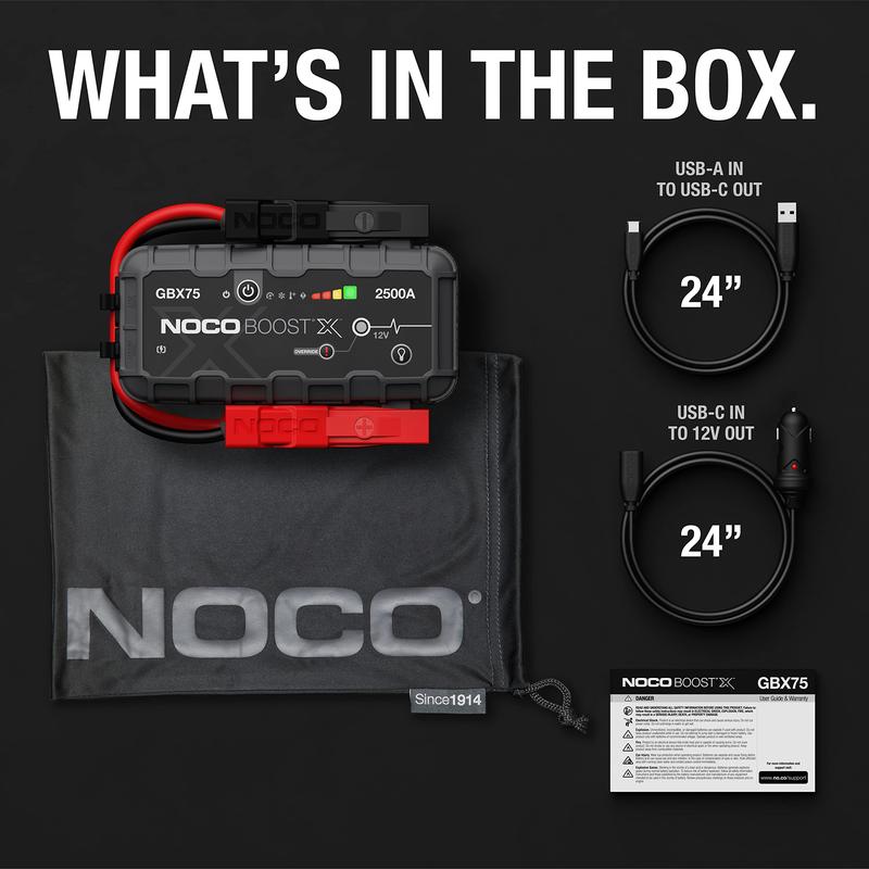NOCO Boost X GBX75 2500A Jump Starter for 8.5L Gasoline and 6.5L Diesel Engines Automotive Auto Accessories