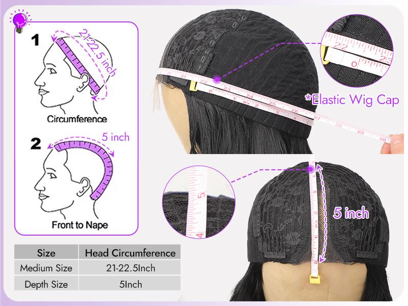 [AISI HAIR]Short Wavy Wig for Women Ombre Brown Lace Hairline Wig Bob Style Synthetic Heat Resistant - Natural Appearance for Everyday Hairstyle 14 Inch