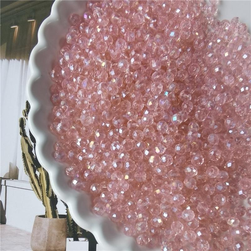 【C003】DIY 6mm   flat crystal faceted glass beads Porcelain beads bracelet kit jewelry making