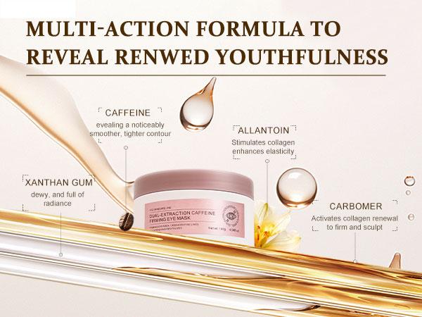 YCZ Dual-Extraction Caffeine Firming Eye Mask 60 Pieces | Target Puffiness, Dark Circles & Fine Lines for Smoother, Brighter Under-Eye Skin