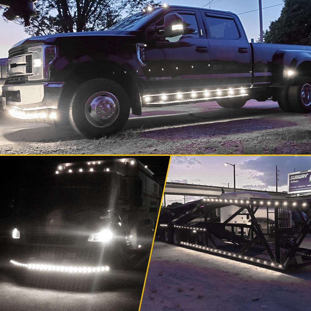 20X 3/4" Round Amber LED Side Marker Light With Stailness Base for Truck Trailer