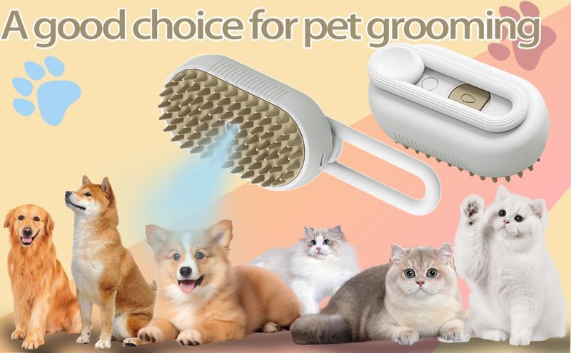 [Holiday Haul] Pet Steam Brush,Cat Dog Hair Remover, Adjustable Pet Hair Remover,Pet Steamy Mist,Steam Pet Brush for