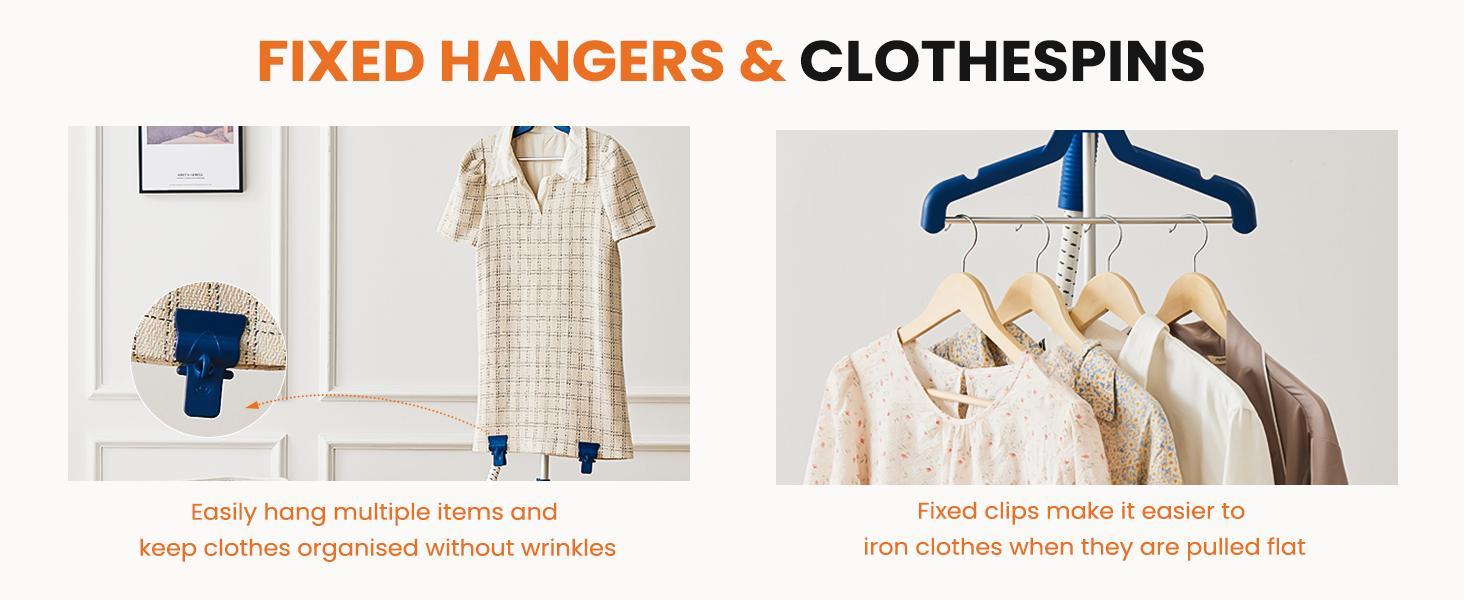 Standing Garment Steamer, 1500W Powerful Steamer for Clothes, 1.7L Water Tank for 55 Min Continuous Steaming, Professional Wrinkle Remover Heats