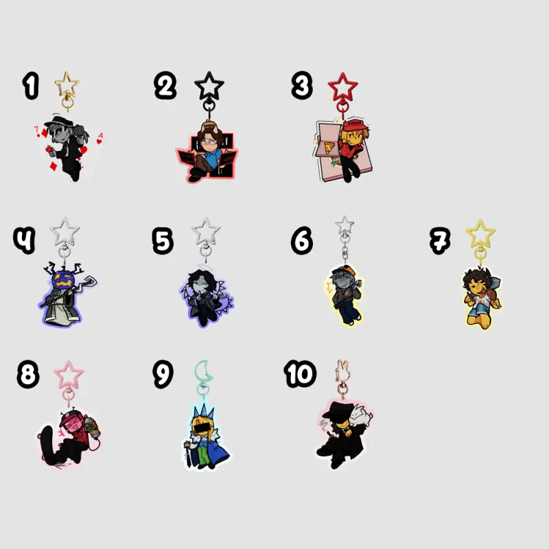 Forsaken acrylic keychains, gifts for forsaken fan: Elliot/ Chance/ itrapped/ 007n7/ Shedletsky/ Twotime/ Guest 1337/ Veeronica/ Mafioso/ Dusekkar