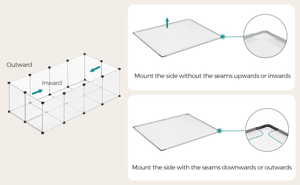 SONGMICS Pet Playpen with Floor, Small Animal Pen, Pet Fence Indoor, DIY Plastic Enclosure for Hamsters, Rabbits, Hedgehogs, Ferrets, 56.3 x 28.7 x 18.1 Inches SONGMICS Pet Playpen with Floor, Small Animal Pen, Pet Fence Indoor, DIY Plastic Enclosure for Hamsters, Rabbits, Hedgehogs, Ferrets, 56.3 x 28.7 x 18.1 Inches
