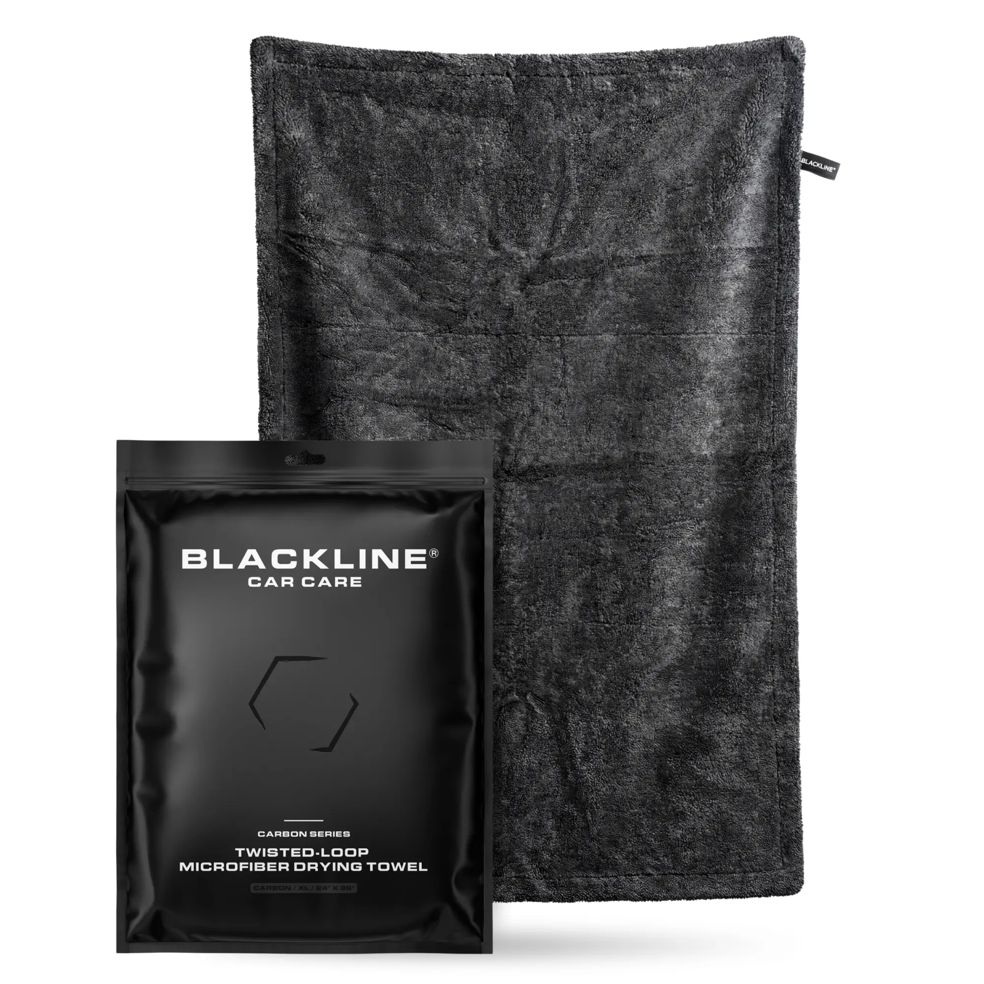 BLACKLINE® Twisted-Loop Drying Towel - 1300 GSM Premium Microfiber Weave, Durable Absorbent Cloth, 24x36 in, Scratch-Safe, Post-Wash Dry, Car Detailing Products, Auto Vehicle Accessories