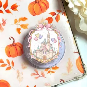 Fairytale Castle Phone Grip/Kindle Grip Pastel Princess Aesthetic MagSafe Holder, Cute Fantasy Floral Phone Stand, Dreamy Coquette Mobile Accessory
