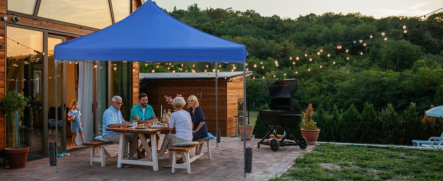 【Deal】Sweet Furniture Instant Pop Up Canopy Tent with Sand Bags - 10ft x 10ft Outdoor Shade Shelter for Parties, Camping, and Beach