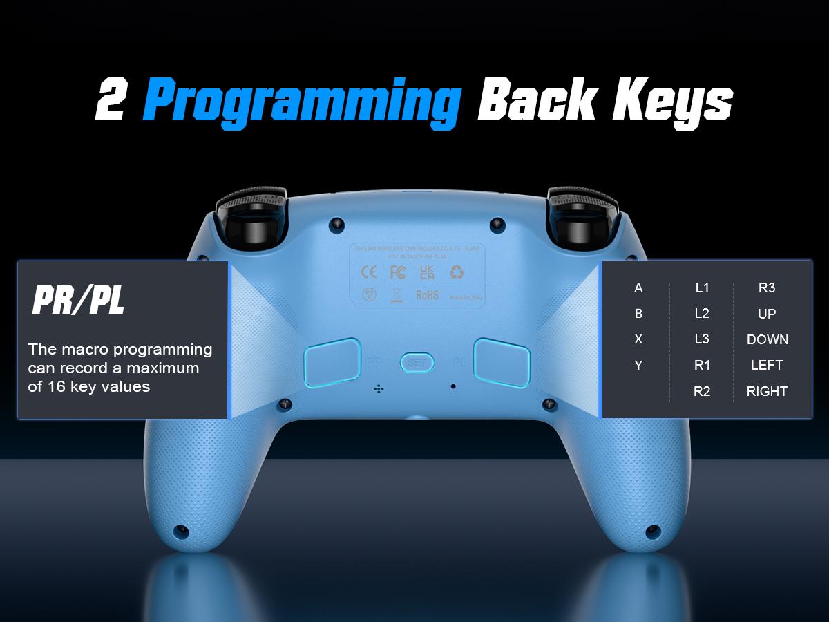 Drift Calibration Video Below Christmas Variety Pack Wireless Gaming Controller Pro for PS5 with LED RGB Light– Compatible with Playstation 5,Dual Vibration, Motion Sensing, Programmable Buttons & 1000mAh Fast-Charging Battery,TikTokShopStockUp