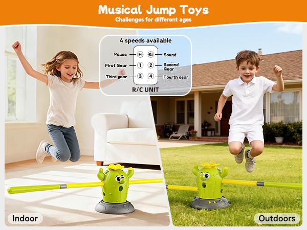 Borledor 4-in-1 Remote Control Cactus Toy Set - Musical Bouncing Game with Ring Toss, Baseball, and Rocket Launcher, Perfect for Thanksgiving Family Fun, Active Play Indoors and Outdoors for Ages 3 and Up