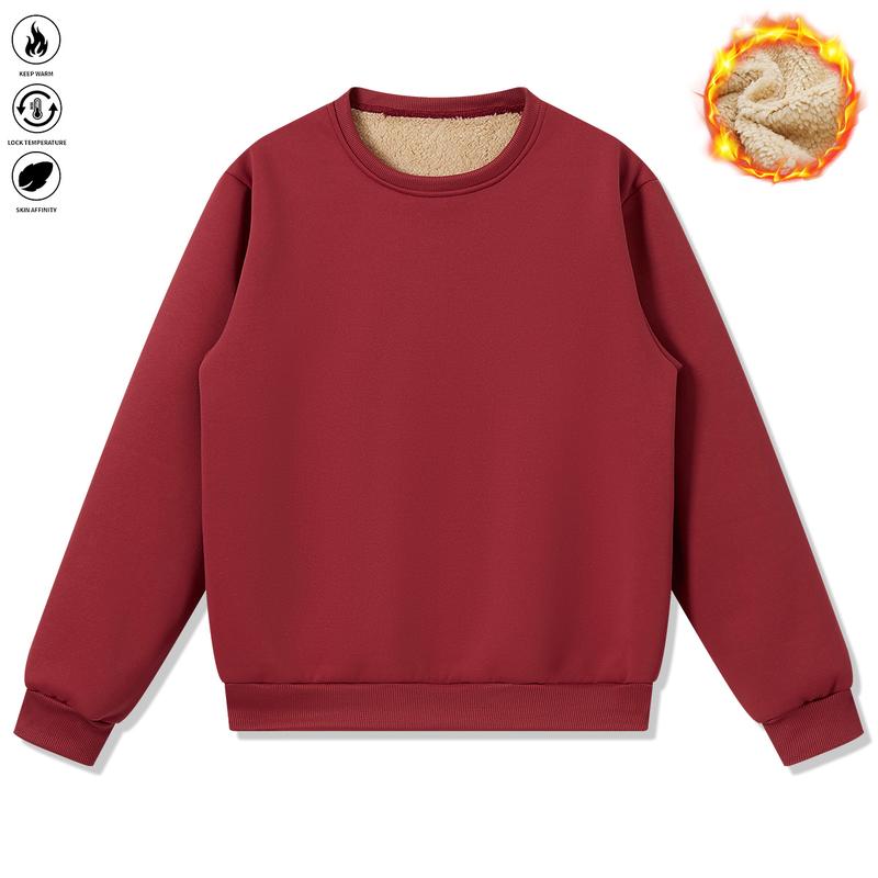 3-Pack,Men's Fleece-Lined Warm Pullover Sweatshirt , LongSleeve, Round Neck for Fall/Winter Comfort, FleeceSweatshirt