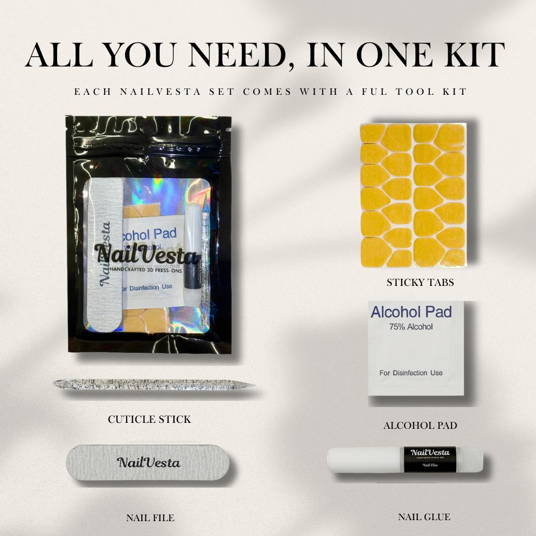NailVesta NEW DROP COLLECTION – 100% Handcrafted 3D Press-On Nails | Reusable, Long-Lasting, Salon-Quality