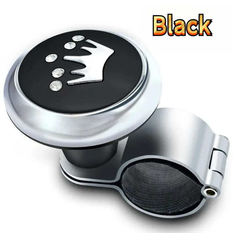 Universal Black Wood Car Steering Wheel Spinner Power Handle Knob - 360-Degree Rotatable, 170mm ABS Material, Electroplated Anti-Slip Massage Particle Grip, Rubber Ring Booster, Car & Truck Interior Accessory, Peach, Yi-260 Model, Textured Grip Feels Secu