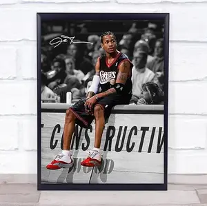 [Sale Up To 45%] Allen Iverson Basketball Poster Artistic Sports Wall Art for Stylish Room Decor, Black and White Athlete Print, Retro NBA Inspired Decor, Man Cave Wall Art, Bedroom Office Sports Poster, Unframed Collectible Print