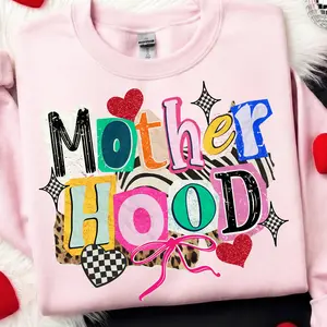 Motherhood Mama Sweatshirt, Retro Mom Graphic Pullover, Christian Mama Shirt, Preppy Mom Style Top, Cozy Mom Sweater, Cute Gift for Mom, Mothers Day Sweatshirt - HARSIN