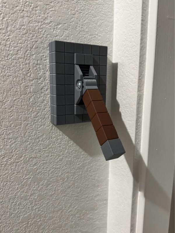 Minecraft Inspired Universal Light Switch Kit with Brick Design and Handle Decorative Modern Practical Versatile Use Compact