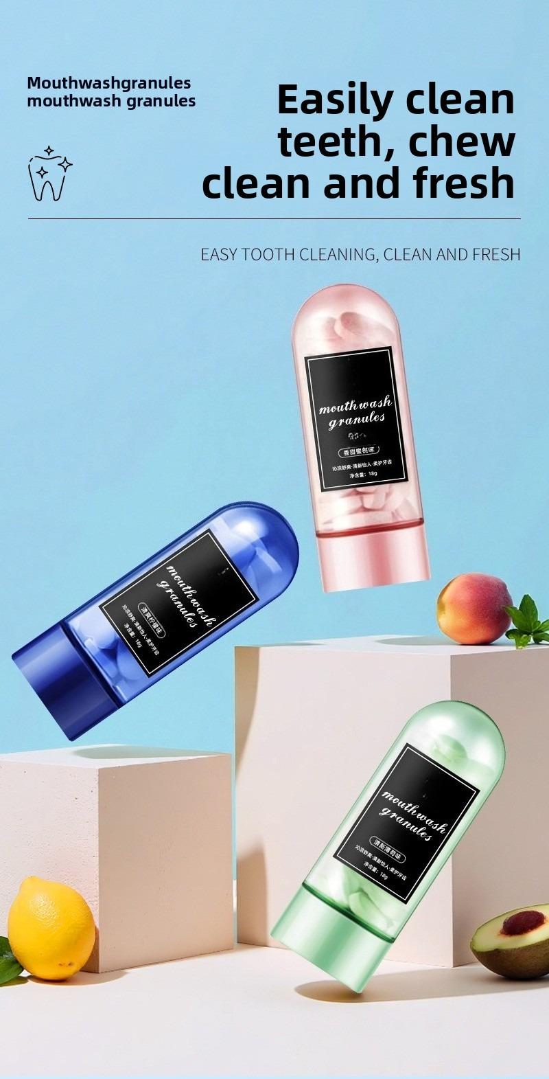 Mouthwash Tablets 18g / 26-30 Solid Toothpaste Clean Freshens Breath Powerful All-in-One Probiotic Teeth Whitening Strips