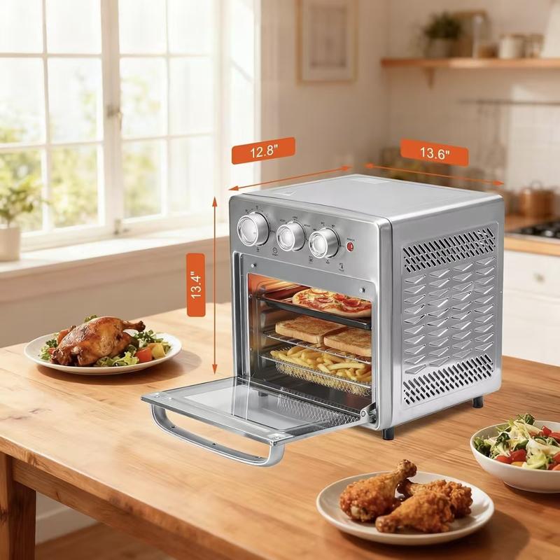 16.9QT Air Fryer Toaster Oven Combo 5-in-1, Countertop Convection Oven with Bake, Broil, Toast, Up to 450°F, Includes 4 Accessories, Stainless Steel 16.9QT Air Fryer Toaster Oven Combo 5-in-1, Countertop Convection Oven with Bake, Broil, Toast, Up to 450°F, Includes 4 Accessories, Stainless Steel