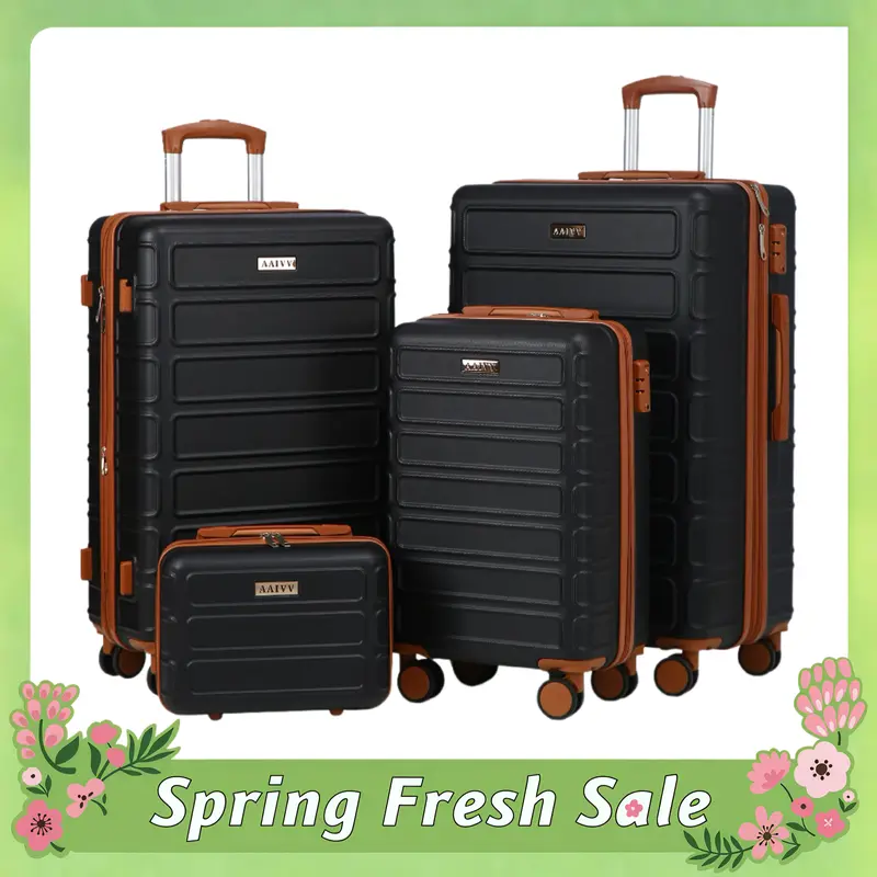 Travel Bags Luggage Set Specials TRAVELARIM 4-Piece Teal Nested Hard Luggage Set Expandable Spinner Suitcase  Carry-On Weekender Exterior USB Port TSA Compliant TA-L4PC-TL