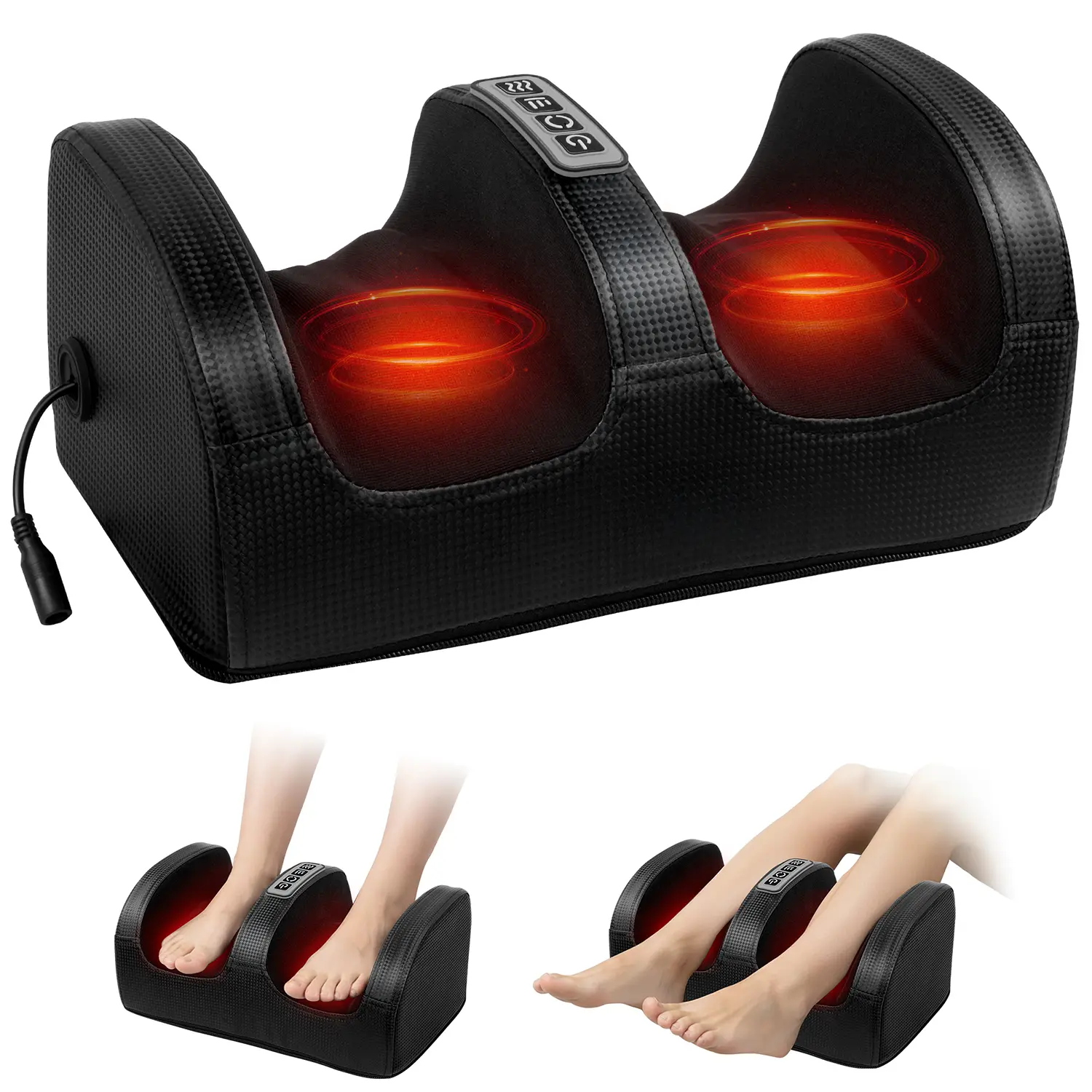 Cotsoco Foot Massager with Heat, Shiatsu Kneading Foot and Calf Electric Massager Machine with Roller, Massage Feet/Arm/Calf/Ankle for Relax, Plantar Fasciitis, Pain Relief, Gifts for Women & Men