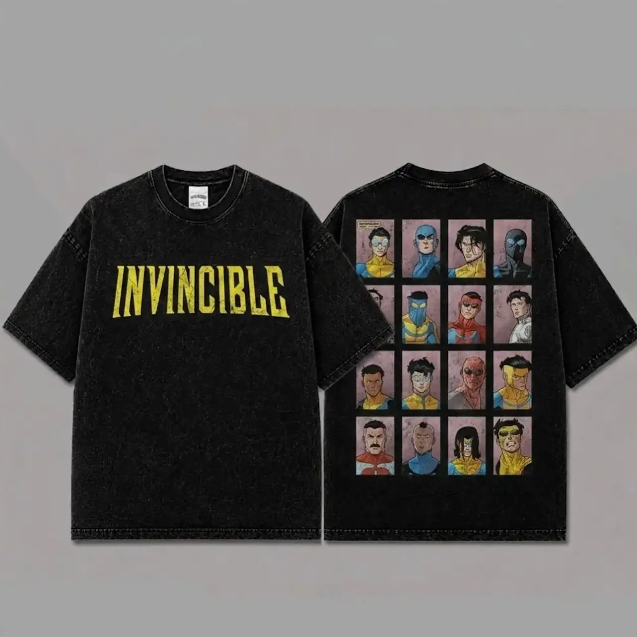 Invincible Inspired Oversized Black Graphic T-Shirt, Vintage Movie Actor Fan Tee, The Mark Grayson Shirt, Y2K Comic Style Streetwear Top, Black Cotton Unisex Tee, Retro Superhero Inspired Shirt, Gift for Movie Fans YIH