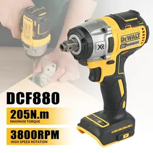 DEWALT DCF880 20V Lithium Brushless Impact Wrench 205N.m Torque 3800RPM High Speed Detachable Tire Tool Set for Automotive & Mechanical Tasks