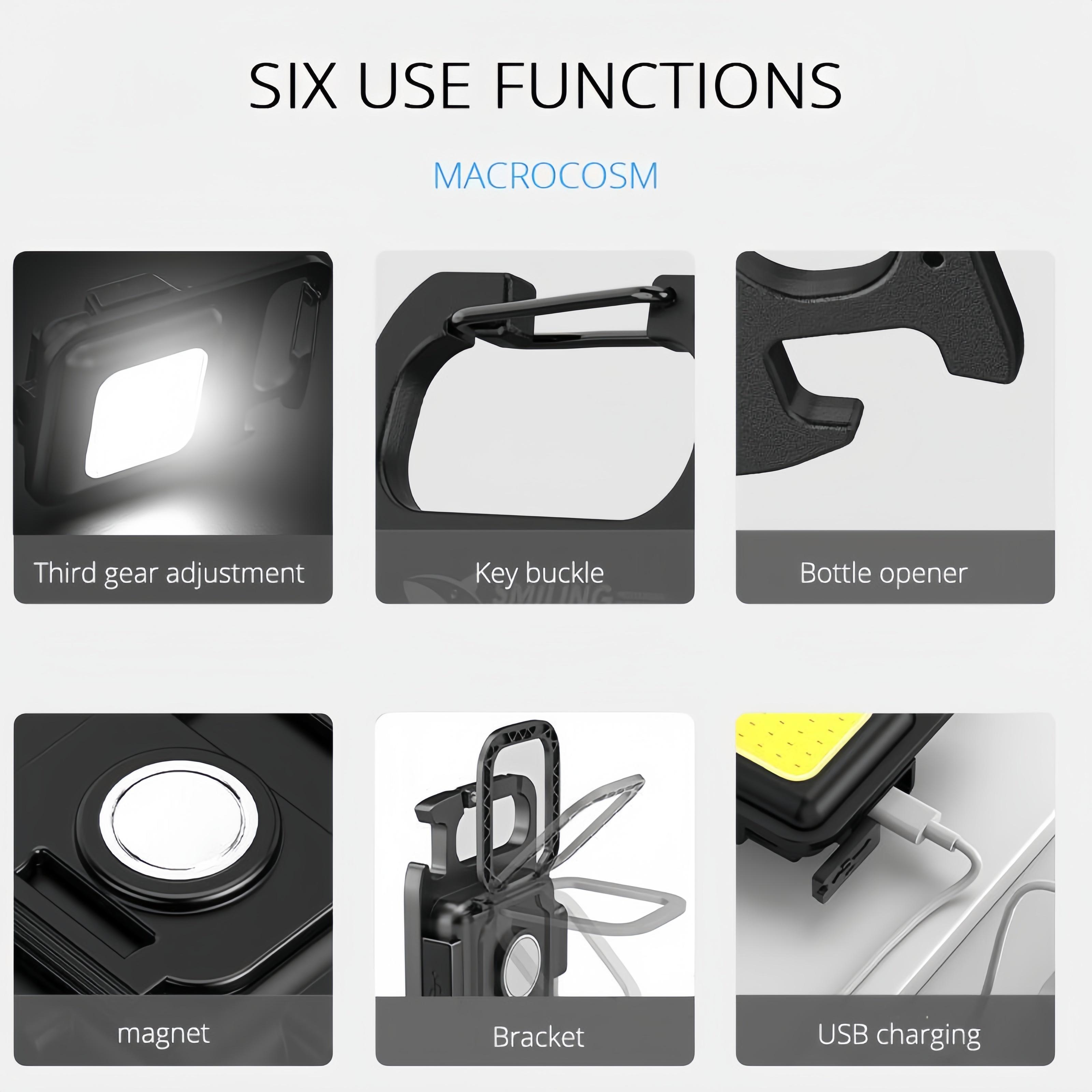 Keychain Work Light, White Rows Keychain Light,Portable Keychain Light,Rechargeable Flashlight, Folding Key Light for Walking and Camping powertools