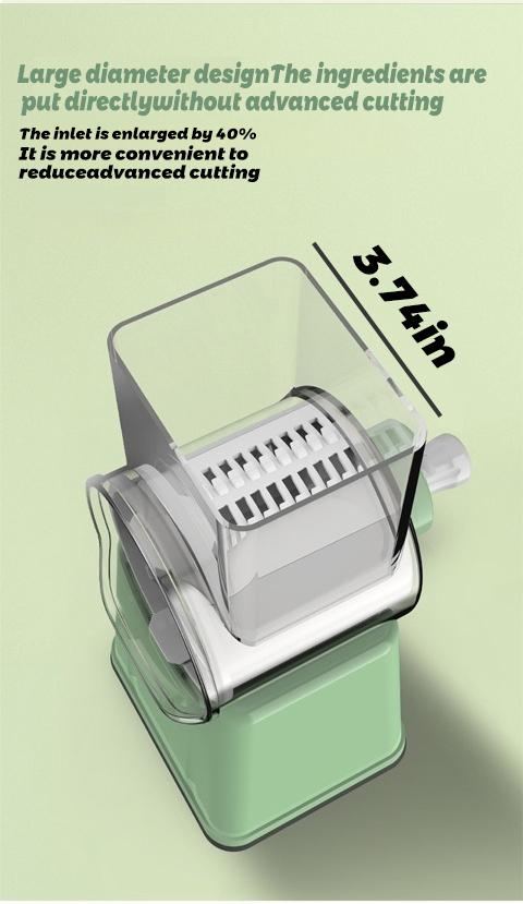 ONAIL Rotary Cheese Grater with Handle, 5+1 Six Well-Designed Blades, Strong Suctuon Cup Base, Kitchen Springtok Utensils Springtok