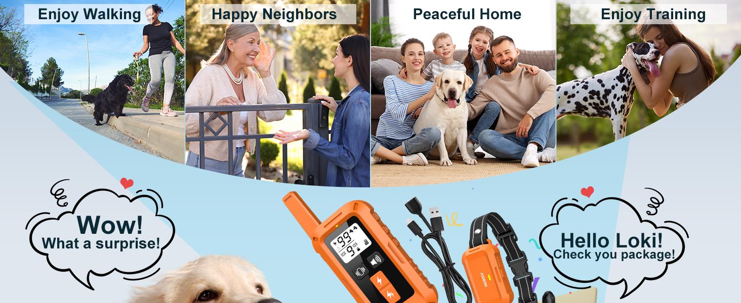 Jugbow Dog Collar - 4200FT Dog Collar with Remote, IPX8 Waterproof Electric Collar with 4 Training Modes, Security Lock, Rechargeable e-Collar-DT68