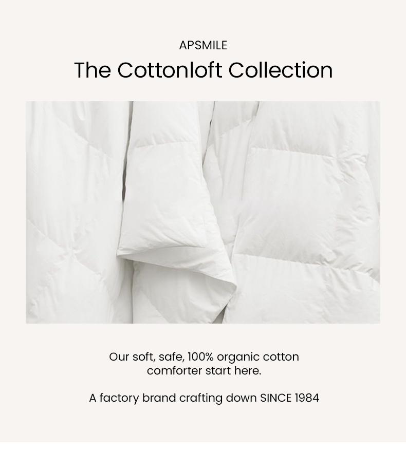 APSMILE Climaloft Hybrid Wool Comforter 100% Organic Cotton, Hypoallergenic Comforter Insert with Tabs, Temperature Regulating All-Season Bedding