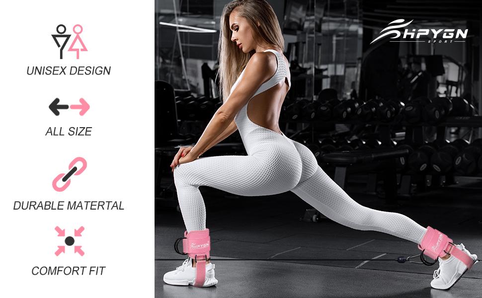 Ankle Strap for Cable Machine, Padded Ankle Straps for Cable Machine Kickbacks, Glute Workouts, Leg Extensions, Curls, Booty Hip Abductors Exercise, Adjustable Comfort Ankle Cuff for Gym,Best Valentine's Day Gifts