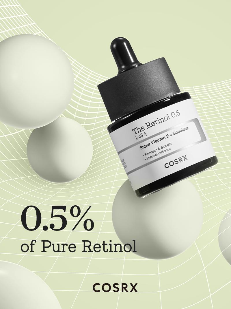 [COSRX Official] The Retinol 0.5 Oil (20ml) | UNIQUELY DELIVERS HIGHLY-CONCENTRATED PURE RETINOL TO PREVENT SIDE EFFECTS Serums Skincare